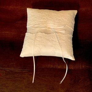 White wedding ring pillow